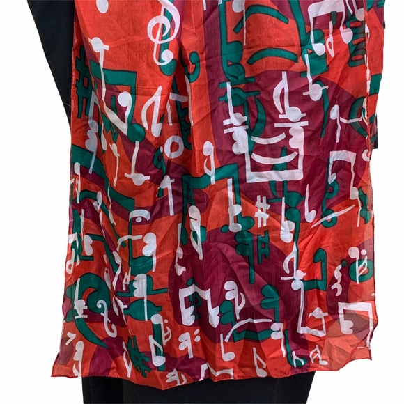 Kooloo Scarf Silk Musical Notes Print Lightweight - Picture 8 of 8